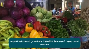 أسعار يومية.. تحديث سوق الخضراوات والفاكهة في الإسماعيلية الخميس 28-8-2025